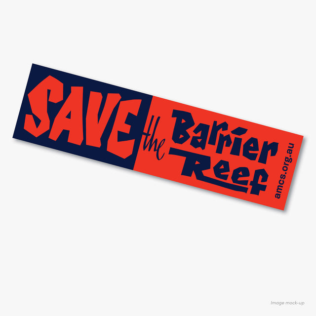 Fight for our Reef sticker with the campaign message: Save the Barrier Reef.