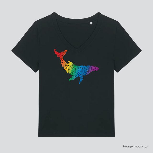 Ocean Love women's v-neck (whale)