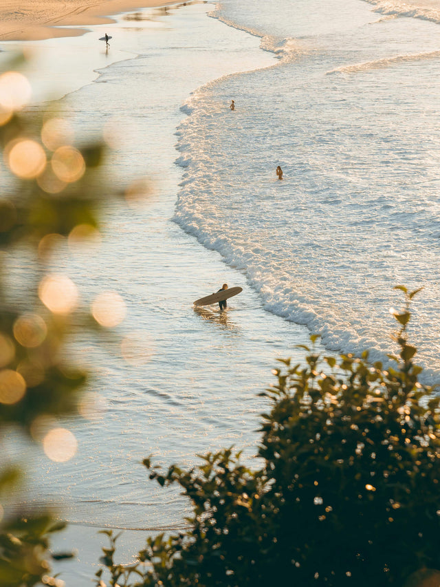 Surfers and swimmers at Bondi Beach, NSW, Australia, photographed by Matt Hardy.
