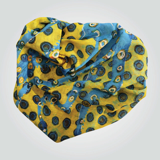 'Ocean Life' buff by Headsox in the multicoloured ‘Blue Ring Octopus’ design.