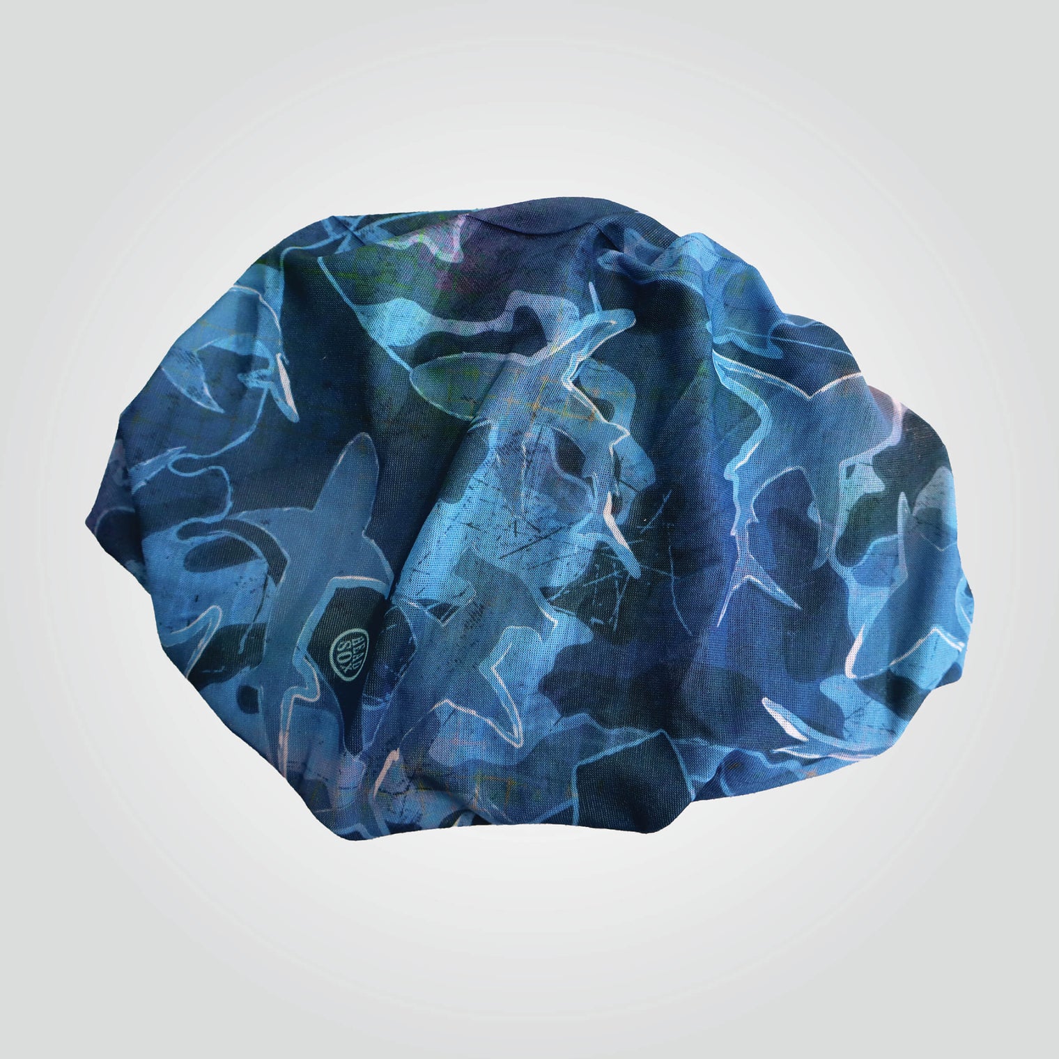 'Ocean Life' buff by Headsox in the multicoloured 'Shark Camouflage’ design.