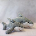 Great white shark ‘Eco Mates’ recycled, plush toys (small and large pair).