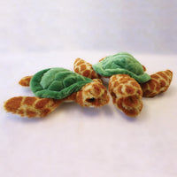 Green sea turtle ‘Eco Mates’ recycled, plush toys (small and large pair).