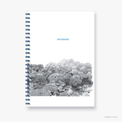 Spiral-bound A5 notebook featuring hand-drawn front cover artwork of Ellison Reef by artist Roger Swainston.