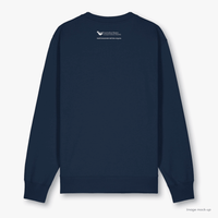 Fragile Oceans navy, organic cotton sweatshirt with the Australian Marine Conservation logo on the back.