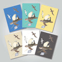 Collection of six different coloured gift cards with artwork of Australia’s marine wildlife.