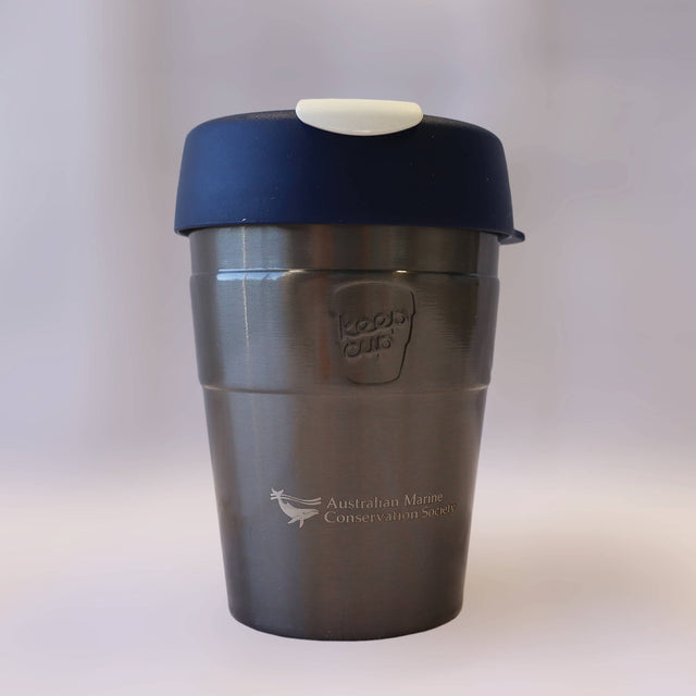 Reusable, thermal travel cup by KeepCup in nitro steel. 