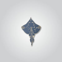 Lapel pin of a Maugean skate by Red Parka. 