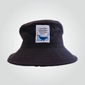 Ocean Icons recycled, navy bucket hat embroidered with AMCS logo (vertical orientation of the logo).