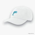 White-coloured Ocean Icons Dad cap with dolphin embroidery.