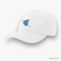 White-coloured Ocean Icons Dad cap with manta ray embroidery.