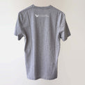 Ocean Love crew neck grey t-shirt (back) with a yellow octopus print, made from recycled materials. 