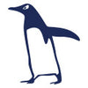 Navy silhouette of a penguin illustration.
