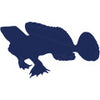 Navy silhouette of a handfish illustration.