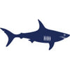 Navy silhouette of a shark illustration.