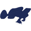 Navy silhouette of a handfish illustration.
