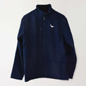 Navy spray jacket embroidered in white with a humpback whale (front).
