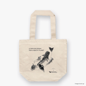 A natural canvas tote bag featuring screen-printed monochrome artwork of marine wildlife by Guy Shoval, together with the AMCS vision statement: "A thriving ocean for a healthy planet".