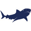 Navy silhouette of a whale shark illustration.