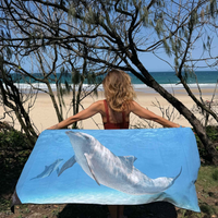 PRE-ORDER: Bottlenose Dolphin & Calf travel towel by Will & Wind